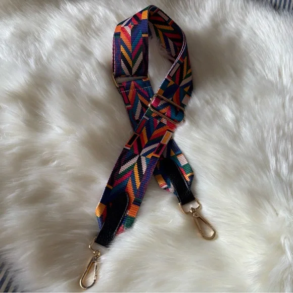 Wide Colorful Patterned Bag Strap - Picture 3 of 13